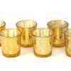 Shop 6 Gold Mercury Glass Votive Holders - Elegant Candle Holders for Events Silver Mercury Glass Votive Cup Set of 6 in Acetate Box (2.5″x2.25″)