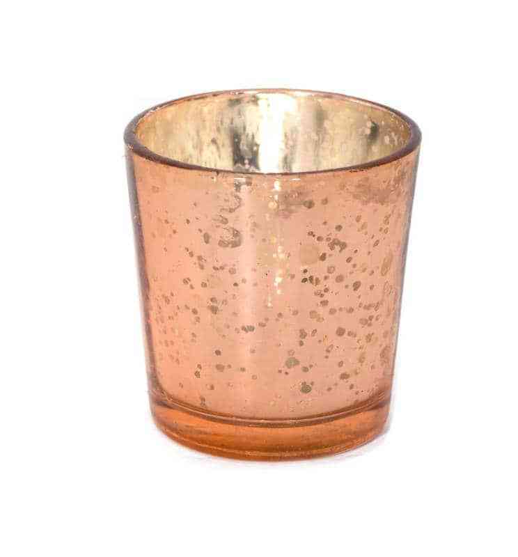 Copper Mercury Glass Votive Cup Pk of 6  in Acetate Box (2.5″x2.25″)
