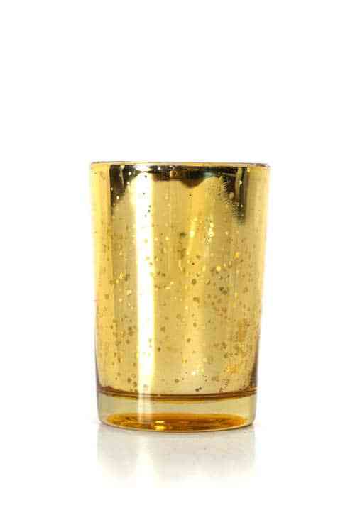 Set of 6 Gold Mercury Glass Votive Cups - Elegant Decor & Gifts Silver Mercury Glass Votive Cup Set of 6 (3.5″Hx2.5″W)