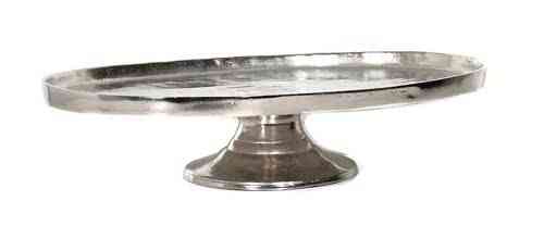 Nickel Aluminum Oval Platter on Pedestal Small (4.5″Hx17.5″Lx12.5″W)