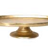 Gold Aluminum Oval Platter on Pedestal Small (4.5″Hx17.5″Lx12.5″W)