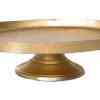 Gold Aluminum Oval Platter on Pedestal Small (4.5″Hx17.5″Lx12.5″W)