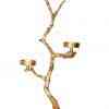 Elegant 3-Tier Gold Votive Candle Holder - Modern Decorative Tree Centerpiece Nickel Aluminum 3 Votive Tree with Stand Small (27″Hx12″x6.5″)