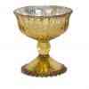 Elegant 4.5" Mercury Glass Pedestal Bowl - Perfect Home Centerpiece & Gift Gold Mercury Glass Bowl on Pedestal with Lines (4.5″x4.5″)