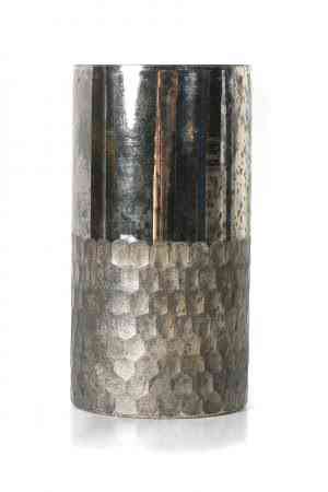 Silver Beehive Mercury Glass Cylinder (9″x4″x4″)