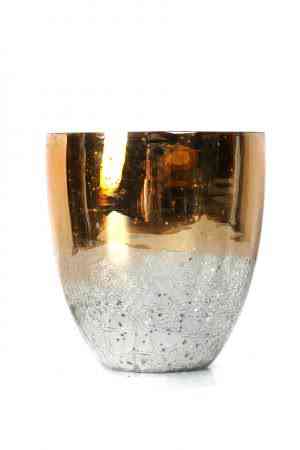 Champagne Dreams Collection Mercury Glass Vase (6″x5.5″x5.5″)