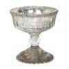 Elegant 4.5" Mercury Glass Bowl on Pedestal - Versatile Table Decor Gold Mercury Glass Bowl on Pedestal with Lines (4.5″x4.5″)