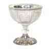 Elevate Your Décor: 1 Elegant Silver Mercury Glass Pedestal Bowl 5" Gold Mercury Glass Bowl on Pedestal with Lines (4.5″x4.5″)