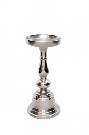 Silver Aluminum Bell Pillar Holder (10″Hx4.5″D)