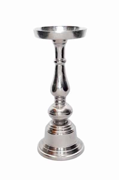 Silver Aluminum Bell Pillar Holder (10″Hx4.5″D)