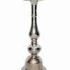 Elevate Your Space with 1 Silver Aluminum Pillar Holder - Durable & Elegant Silver Aluminum Bell Pillar Holder (10″Hx4.5″D)