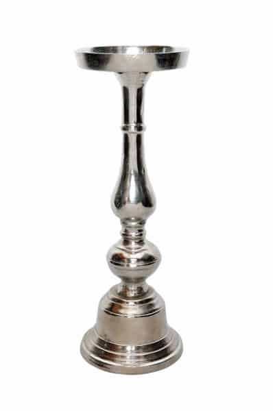 Silver Aluminum Bell Pillar Holder (10″Hx4.5″D)