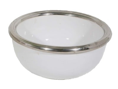 Classic White Ceramic Centerpiece Bowl (7″x7″x3.5″)