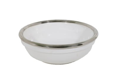 Classic White Ceramic Centerpiece Bowl (7″x7″x3.5″)