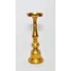 12” Gold Pillar Candle Holder - Elegant Aluminum Decor for Modern Events Silver Aluminum Bell Pillar Holder (10″Hx4.5″D)