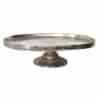 Elegant Nickel Aluminum Serving Platter - 25" Oval Pedestal Dish Nickel Aluminum Oval Platter on Pedestal Small (4.5″Hx17.5″Lx12.5″W)