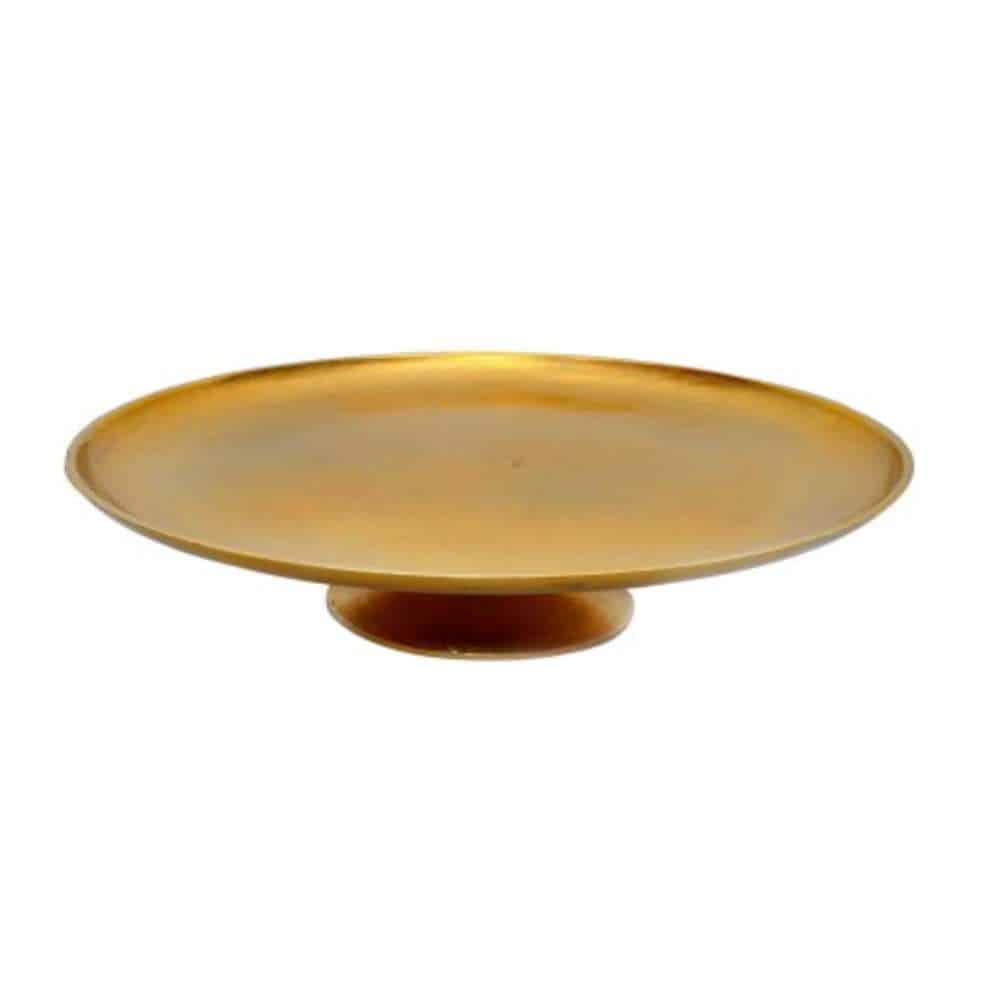 Elegant Gold Aluminum Cake Stand - 16" Dessert Display & Party Centerpiece Nickel Aluminum Cake Stand (5.5″Hx16″D)