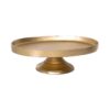 Gold Aluminum Oval Platter on Pedestal Small (4.5″Hx17.5″Lx12.5″W)