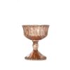 Elegant 4.5" Copper Decorative Bowl - Mercury Glass Centerpiece & Gift Ideas Gold Mercury Glass Bowl on Pedestal with Lines (4.5″x4.5″)