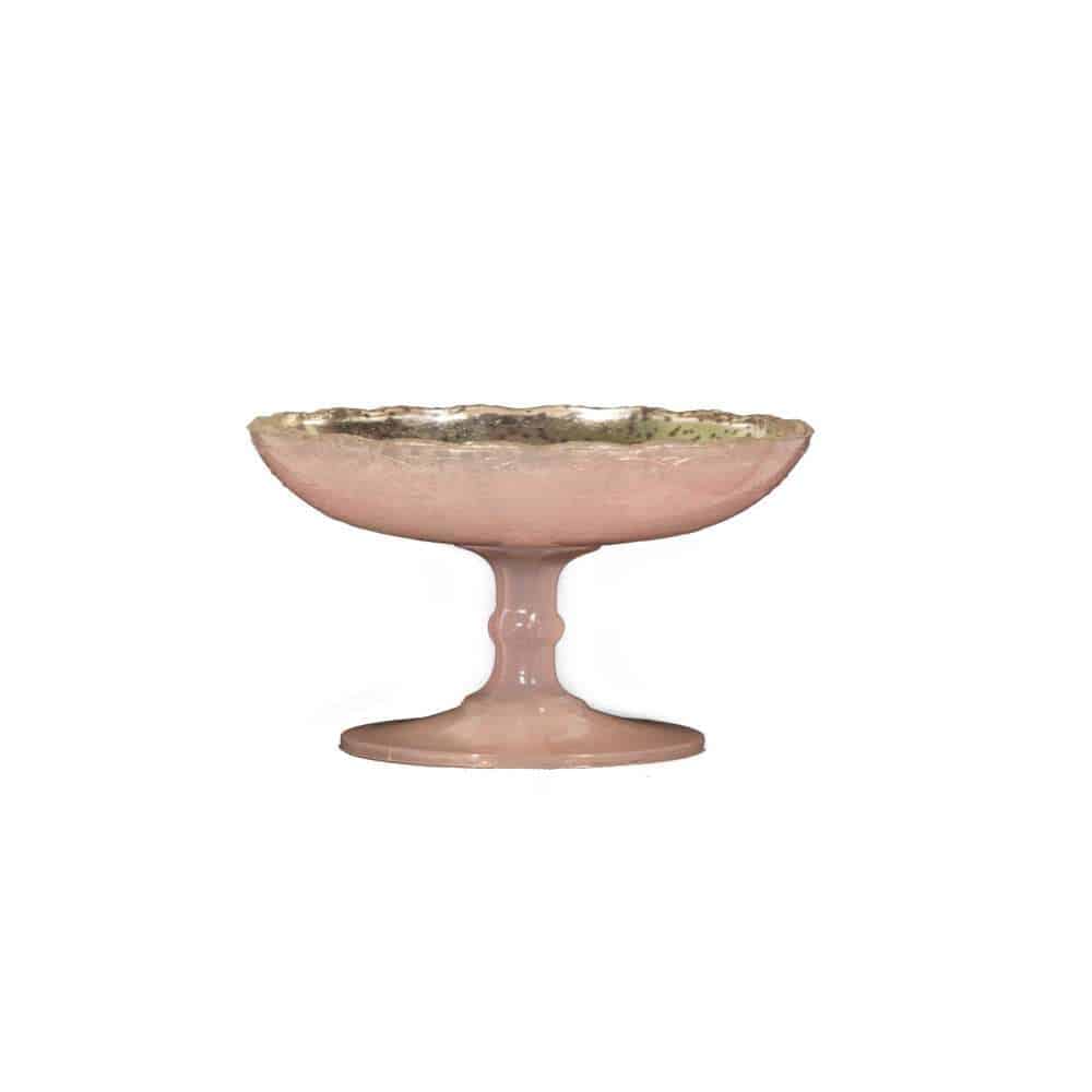 6” Pink Decorative Bowl - Elegant Mercury Glass Home Décor & Storage Pink Mercury Glass Bowl (8″Dx7″H)