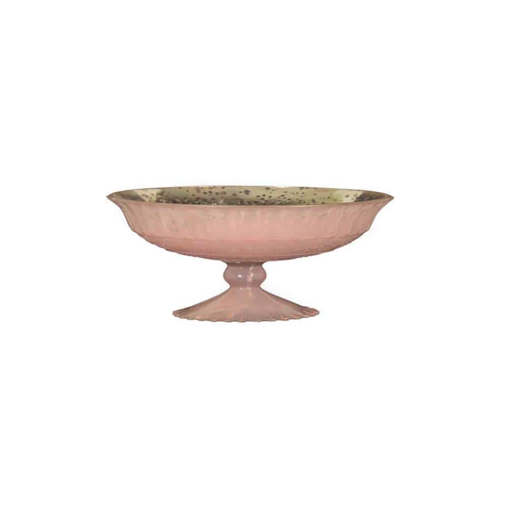 7-Inch Pink Glass Bowl - Elegant Home Décor Centerpiece & Gift Idea Pink Mercury Glass Bowl (8″Dx7″H)