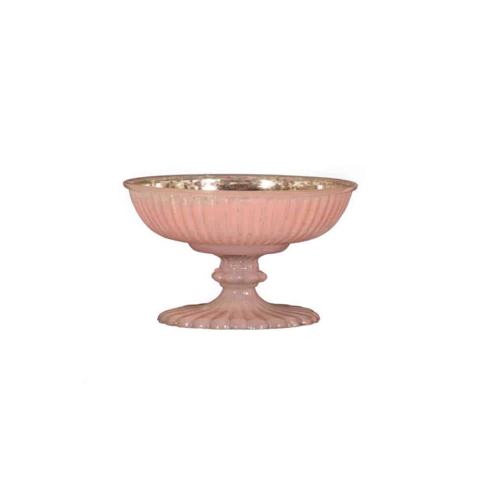Elegant 5" Pink Glass Bowl - Decorative Mercury Glass Decor & Centerpiece Ideas Pink Mercury Glass Bowl (8″Dx7″H)