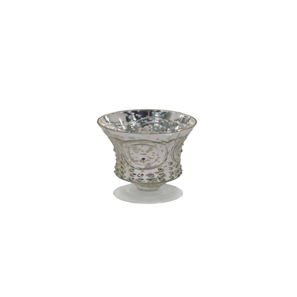 Elegant 6" Silver Mercury Vase | Fleur De Lis Home Decor & Gifts Silver Mercury Fleur De Lis vase 6″H x 4″
