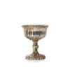 Elegant 4.5” Burnt Gold Mercury Glass Pedestal Bowl - Stylish Home Accessory Gold Mercury Glass Bowl on Pedestal with Lines (4.5″x4.5″)