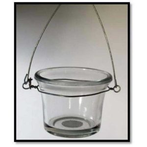 Clear Glass Hanging Flat Base Votive Cup Set of 6 (3″x2.5″)