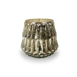 Silver Mercury Glass Votive (4.5″x4″)