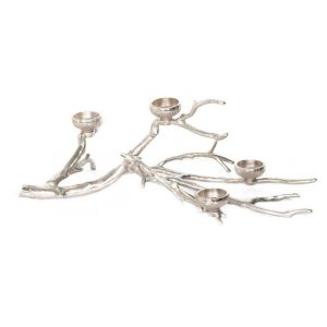 Nickle Aluminum 4 Votive Cup Branch Stand (21″x11.5″x8″)