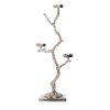 Stylish 3 Votive Tree in Nickel Aluminum - Modern Home Décor Accent Nickel Aluminum 3 Votive Tree with Stand Small (27″Hx12″x6.5″)