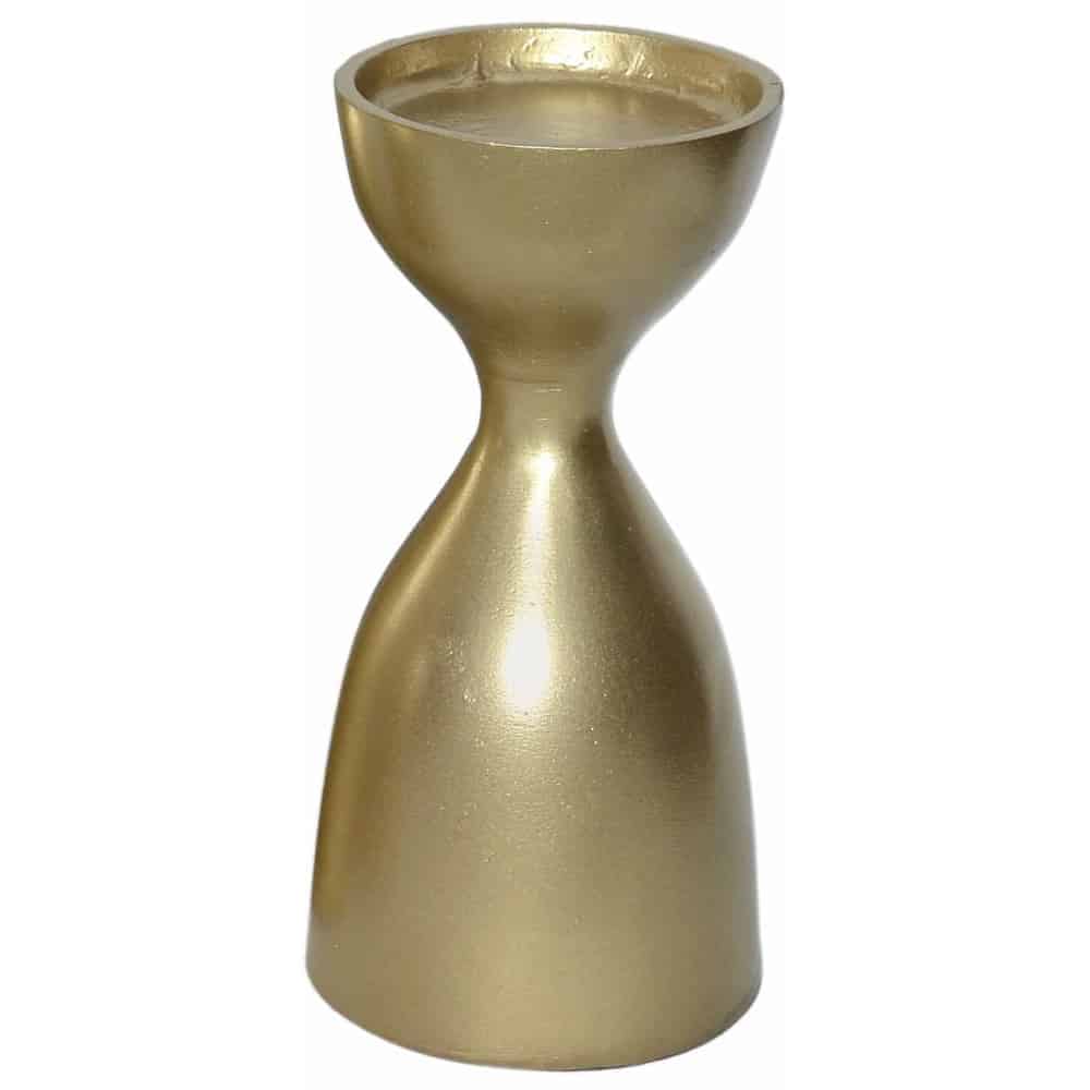 Gold Aluminum Candle Stand (8″Hx4″D)
