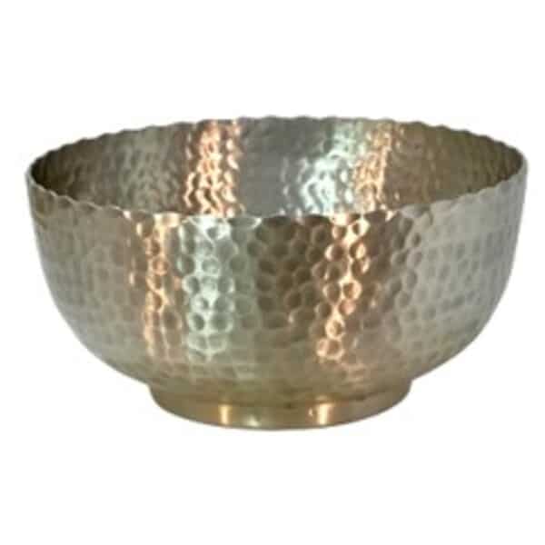 Platinum Bowl Hammered Aluminium 9.5″Dx5″H
