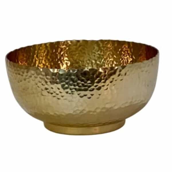 Platinum Bowl Hammered Aluminium 9.5″Dx5″H