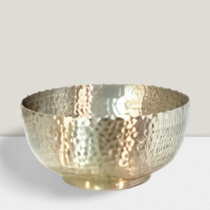 Platinum Bowl Hammered Aluminium 4”DX2.5”H