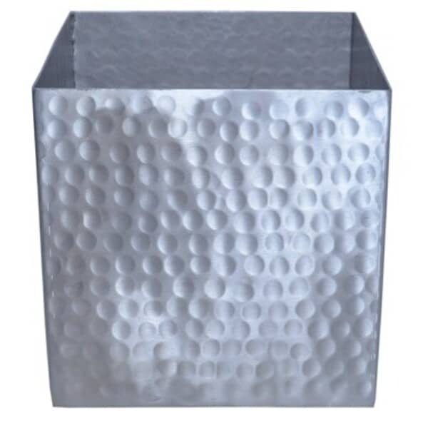 Platinum Cube Hammered Aluminium 6"x6"x6": Modern Décor & Stylish Accents Platinum Cube Hammered Aluminium 4″x4″ x4″