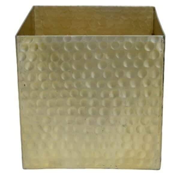 6” Gold Hammered Aluminium Cube - Versatile Decor & Unique Gift Ideas Platinum Cube Hammered Aluminium 4″x4″ x4″