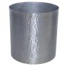 4” Hammered Aluminium Decor: Elegant Platinum Cylinder Hammered Aluminium 4″x4″