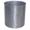 Elevate Your Space: 5” Hammered Aluminium Decor for Elegant Centerpieces Platinum Cylinder Hammered Aluminium 4″x4″