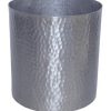 Elevate Your Space with 6" Stylish Hammered Aluminium Decor & Vases Platinum Cylinder Hammered Aluminium 4″x4″