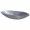 Platinum Oval Hammered Aluminum Bowl - 22" Decorative Centerpiece & Decor Platinum Oval Boat Hammered Aluminium 18″Lx3″Hx6″W