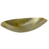 18” Gold Decorative Bowl - Hammered Aluminium Oval Centerpiece & Tray Platinum Oval Boat Hammered Aluminium 18″Lx3″Hx6″W