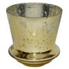 Elegant 4.5” Gold Mercury Glass Vase - Stylish Home Décor & Gift Gold Mercury Glass Vase Urn/Vase (4.5″Hx4.5″W)