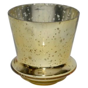Gold Mercury Glass Vase Urn/Vase (4.5″Hx4.5″W)