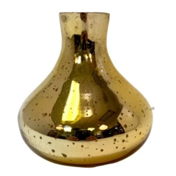 Elegant Gold Mercury Vase - 6" Glass Flower Centerpiece for Home Décor Gold Mercury Glass Vase (6″Hx5.5″W)