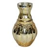 6-Inch Gold Decorative Vase - Elegant Mercury Glass Home Decor Centerpiece Gold Mercury Glass Vase (6″Hx3.5″W)