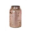 Antique Glass Vase - 10.5" Pink Mercury Decorative Flower Vase for Elegant Decor Antique Burnt Pink Mercury Glass Vase (10.5×6)