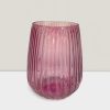10'' Blush Glass Vase: Elegant Decorative Tulip Centerpiece for Home Blush ripple glass tulip vase10”HX8”W