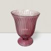 Blush ripple footed glass vase 6”HX5”